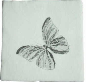  Dec. Butterfly Gris (Blanco) 13*13